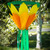 Yellow 38-inch Lotus Flower Windsock