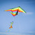 Rainbow Stripe Delta Kite with Spinning Tail