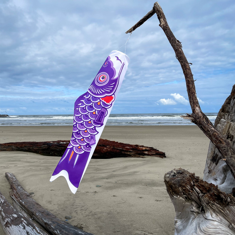 36-inch Purple Koi Windsock