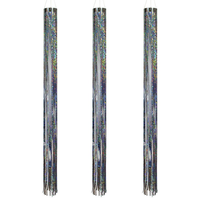 Silver 51-inch Mylar Windsock - 3-pack