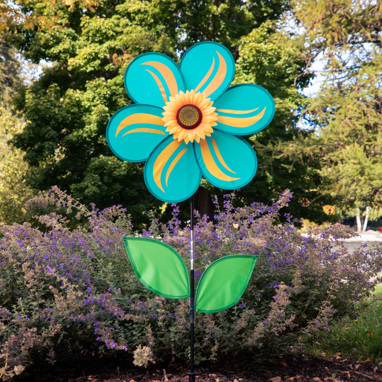 19-inch Teal Sunflower Spinner