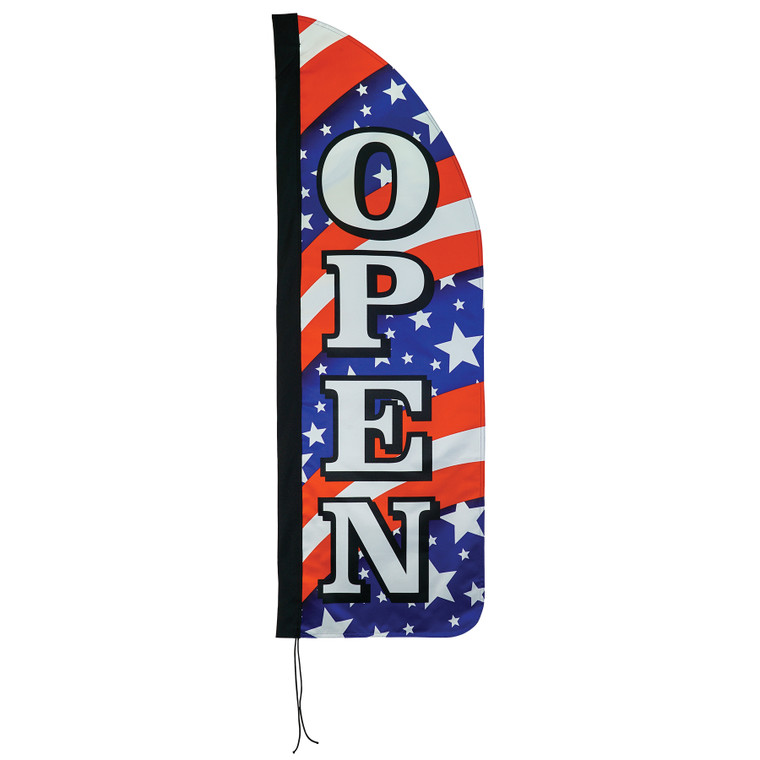 4' Heavy Duty Open Stars & Stripes Double Sided Feather Banner