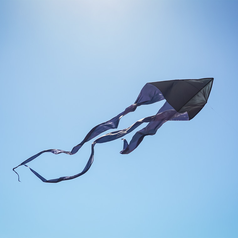 Black 77-inch Wave Delta Kite