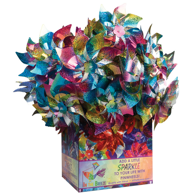 Rainbow Whirl 8-inch Pinwheel - 48 Piece Set