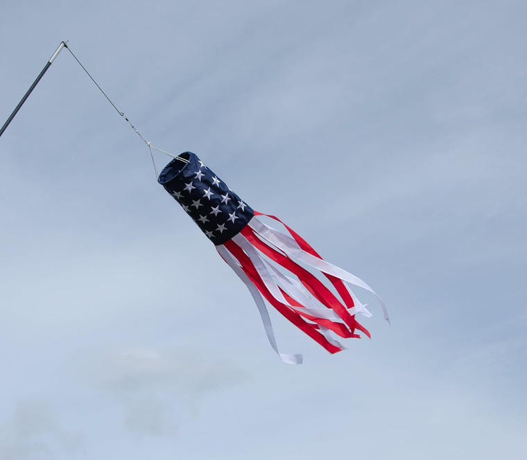40-inch Embroidered Stars & Stripes Windsock (3-Pack)