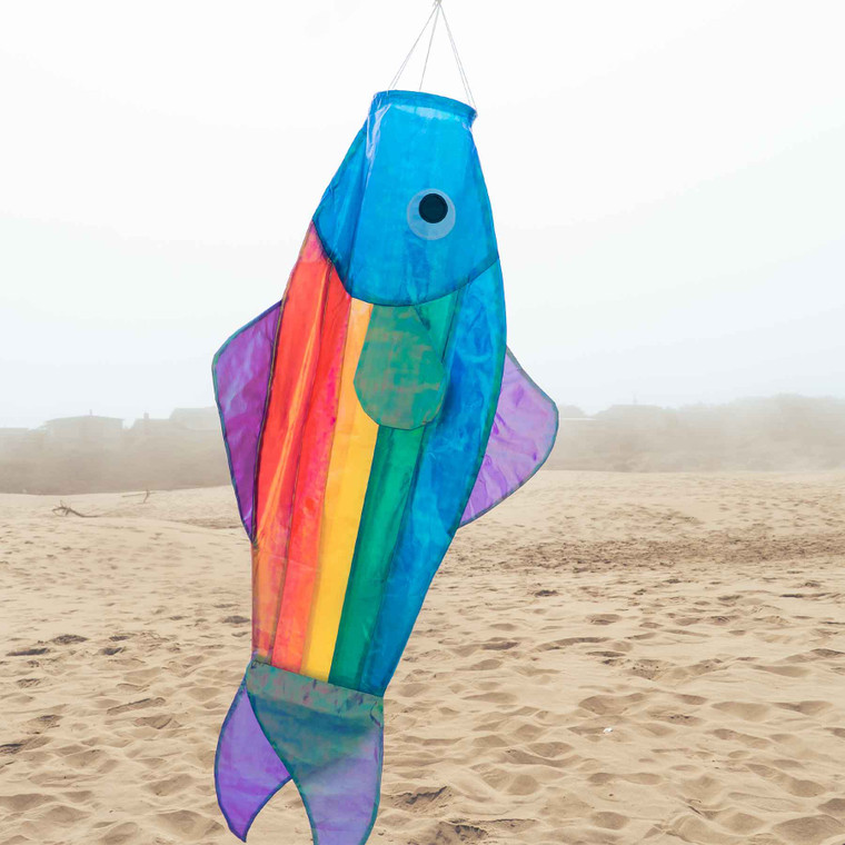 48" Iridescent Rainbow Fishy Windsock