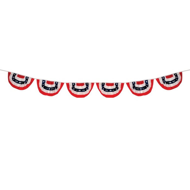 Pleated Fan Patriotic Bunting String - 6 Panels