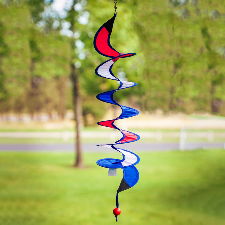 24-inch Red, White and Blue Curlie Wind Spinner