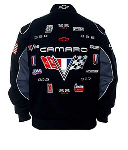 Camaro Racing Cotton Jacket JH Design - Black Camaro Racing Cotton Jacket JH Design - Black