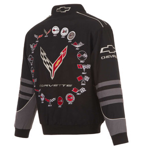 Corvette Racing Embroidered Twill Jacket-Black-Special Edition Corvette Racing Embroidered Twill Jacket-Black-Special Edition