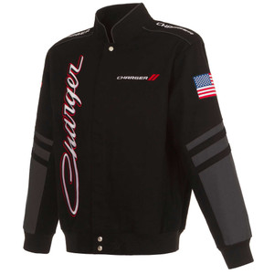 Dodge Charger Embroidered Cotton Twill Jacket - Black Dodge Charger Embroidered Cotton Twill Jacket - Black