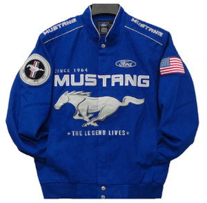Ford Mustang Cotton Twill Jacket JH Design - Royal Ford Mustang Cotton Twill Jacket JH Design - Royal