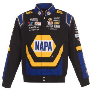 2024 Chase Elliott JH Design NASCAR Napa Black Uniform Full-Snap Jacket 2024 Chase Elliott JH Design NASCAR Napa Black Uniform Full-Snap Jacket