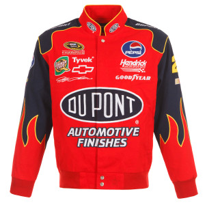 2024 Jeff Gordon JH Design NASCAR Dupont Red-Navy Uniform Full-Snap Jacket 2024 Jeff Gordon JH Design NASCAR Dupont Red-Navy Uniform Full-Snap Jacket