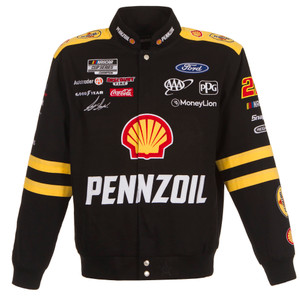 Joey Logano Nascar Shell Pennzoil Full-Snap Twill Uniform Jacket - Black