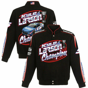 Kyle Larson Champion Full-Snap Twill Cotton Jacket JH Design - - Limited Edition