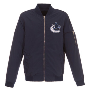 Vancouver Canucks JH Design Lightweight Nylon Bomber Jacket – Navy Vancouver Canucks JH Design Lightweight Nylon Bomber Jacket – Navy