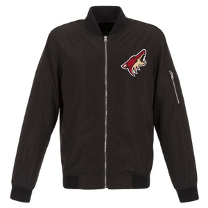 Arizona Coyotes JH Design Lightweight Nylon Bomber Jacket – Black Arizona Coyotes JH Design Lightweight Nylon Bomber Jacket – Black