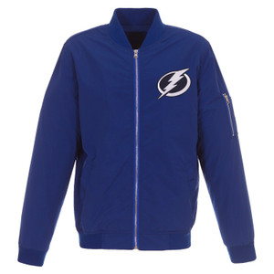 Tampa Bay Lightning JH Design Lightweight Nylon Bomber Jacket – Royal Tampa Bay Lightning JH Design Lightweight Nylon Bomber Jacket – Royal