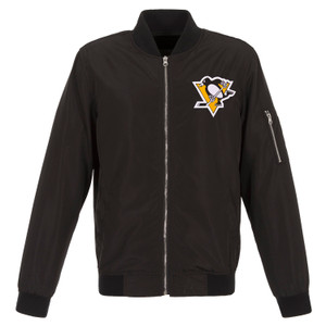 Pittsburgh Penguins JH Design Lightweight Nylon Bomber Jacket – Black Pittsburgh Penguins JH Design Lightweight Nylon Bomber Jacket – Black