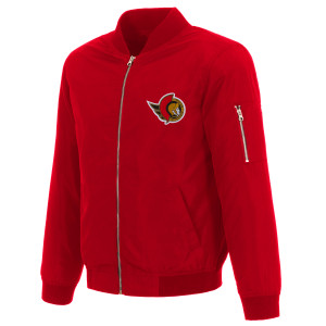 Ottawa Senators JH Design Lightweight Nylon Bomber Jacket – Red Ottawa Senators JH Design Lightweight Nylon Bomber Jacket – Red