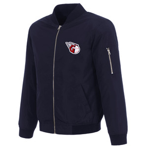Cleveland Guardians JH Design Lightweight Nylon Bomber Jacket – Navy Cleveland Guardians JH Design Lightweight Nylon Bomber Jacket – Navy