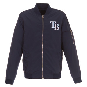Tampa Bay Rays JH Design Lightweight Nylon Bomber Jacket – Navy Tampa Bay Rays JH Design Lightweight Nylon Bomber Jacket – Navy