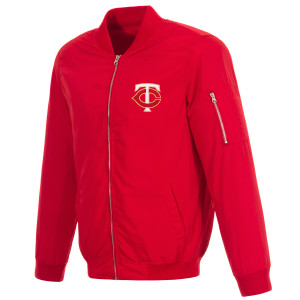 Minnesota Twins JH Design Lightweight Nylon Bomber Jacket – Red Minnesota Twins JH Design Lightweight Nylon Bomber Jacket – Red