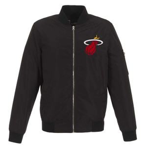 Miami Heat JH Design Lightweight Nylon Bomber Jacket – Black Miami Heat JH Design Lightweight Nylon Bomber Jacket – Black