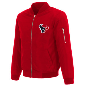 Houston Texans  JH Design Lightweight Nylon Bomber Jacket – Red Houston Texans  JH Design Lightweight Nylon Bomber Jacket – Red