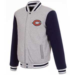 Chicago Bears Two Tone Reversible Fleece Jacket - Gray/Navy Chicago Bears Two Tone Reversible Fleece Jacket - Gray/Navy