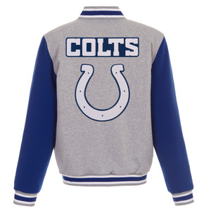 Indianapolis Colts Two-Tone Reversible Fleece Jacket - Gray/Royal Indianapolis Colts Two-Tone Reversible Fleece Jacket - Gray/Royal