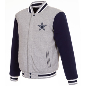 Dallas Cowboys Two Tone Reversible Fleece Jacket - Gray/Navy Dallas Cowboys Two Tone Reversible Fleece Jacket - Gray/Navy