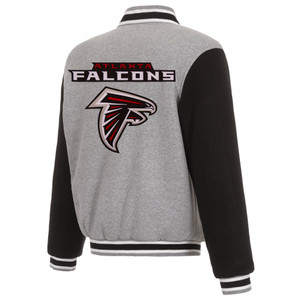 Atlanta Falcons Two-Tone Reversible Fleece Jacket - Gray/Black Atlanta Falcons Two-Tone Reversible Fleece Jacket - Gray/Black