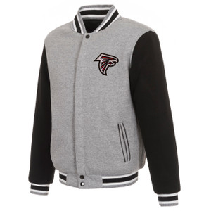 Atlanta Falcons Two Tone Reversible Fleece Jacket - Gray/Black Atlanta Falcons Two Tone Reversible Fleece Jacket - Gray/Black