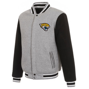 Jacksonville Jaguars Two Tone Reversible Fleece Jacket - Gray/Black Jacksonville Jaguars Two Tone Reversible Fleece Jacket - Gray/Black