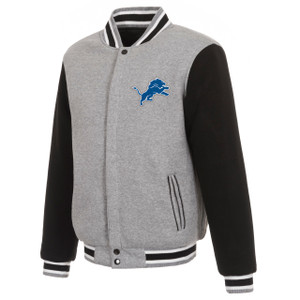 Detroit Lions Two Tone Reversible Fleece Jacket - Gray/Black Detroit Lions Two Tone Reversible Fleece Jacket - Gray/Black