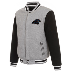 Carolina Panthers Two Tone Reversible Fleece Jacket - Gray/Black Carolina Panthers Two Tone Reversible Fleece Jacket - Gray/Black