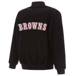 Cleveland Browns Reversible Embroidered Wool Jacket - Black Cleveland Browns Reversible Embroidered Wool Jacket - Black