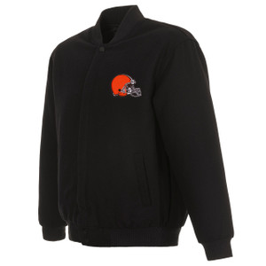 Cleveland Browns Reversible Embroidered Wool Jacket Black Cleveland Browns Reversible Embroidered Wool Jacket Black
