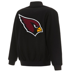 Arizona Cardinals Reversible Embroidered Wool Jacket - Black Arizona Cardinals Reversible Embroidered Wool Jacket - Black