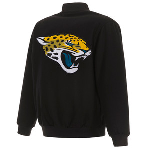 Jacksonville Jaguars Reversible Wool Jacket w/Embroidered Logos - Black Jacksonville Jaguars Reversible Wool Jacket w/Embroidered Logos - Black