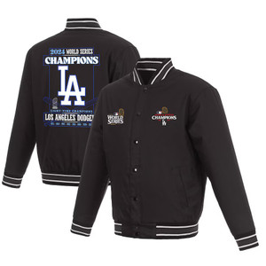Los Angeles Dodgers 2024 World Series Champions Poly-Twill Full-Snap Jacket -Black Los Angeles Dodgers 2024 World Series Champions Poly-Twill Full-Snap Jacket -Black
