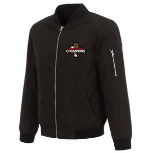 Los Angeles Dodgers 2024 World Series Champions Nylon Full-Zip Bomber Jacket -Black Los Angeles Dodgers 2024 World Series Champions Nylon Full-Zip Bomber Jacket -Black
