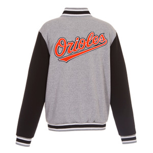 Baltimore Orioles JH Design Two-Tone Reversible Fleece Jacket - Gray/Black Baltimore Orioles JH Design Two-Tone Reversible Fleece Jacket - Gray/Black
