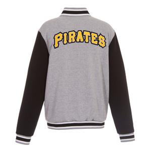 Pittsburgh Pirates JH Design Two-Tone Reversible Fleece Jacket - Gray/Black Pittsburgh Pirates JH Design Two-Tone Reversible Fleece Jacket - Gray/Black