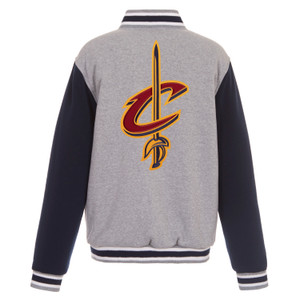 Cleveland Cavaliers JH Design Two-Tone Reversible Fleece Jacket - Gray/Navy Cleveland Cavaliers JH Design Two-Tone Reversible Fleece Jacket - Gray/Navy