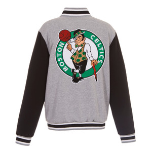Boston Celtics JH Design  Two-Tone Reversible Fleece Jacket - Gray/Black