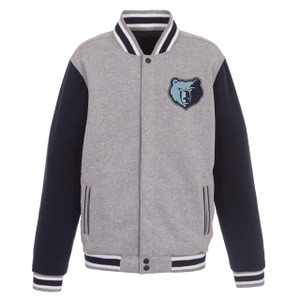Memphis Grizzlies JH Design Two Tone Reversible Fleece Jacket - Gray/Navy Memphis Grizzlies JH Design Two Tone Reversible Fleece Jacket - Gray/Navy