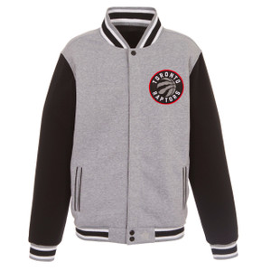 Toronto Raptors  JH Design Two Tone Reversible Fleece Jacket - Gray/Black